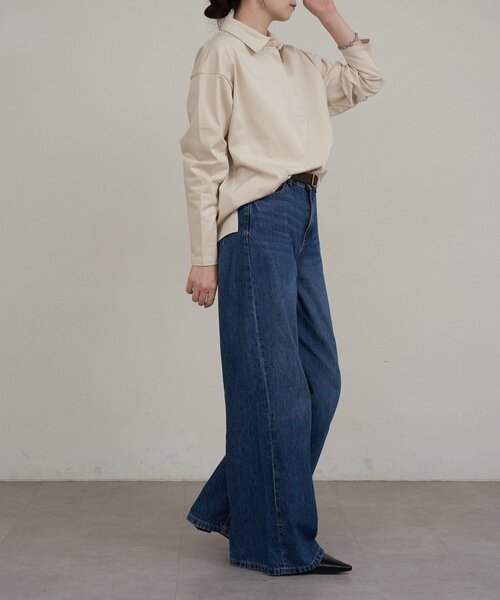 russet(ラシット)の「【再値下げ】スキッパーラガーシャツ(Tシャツ/カットソー・レディース・ダークグレー/ベージュ・FREE)」の19枚目の写真