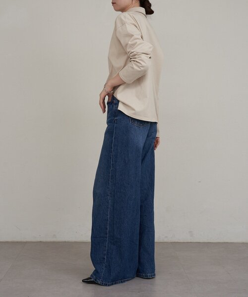 russet(ラシット)の「【再値下げ】スキッパーラガーシャツ(Tシャツ/カットソー・レディース・ダークグレー/ベージュ・FREE)」の21枚目の写真