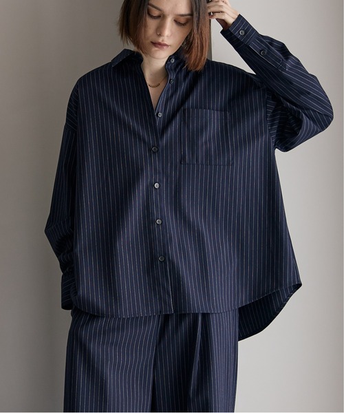 for/c（フォーシー）の「[新色追加]ストレッチオーバーシャツ【サスティナブル】（シャツ/ブラウス・レディース・グレー/ブラック/ネイビー/オフホワイト・M/L）」の4枚目の写真