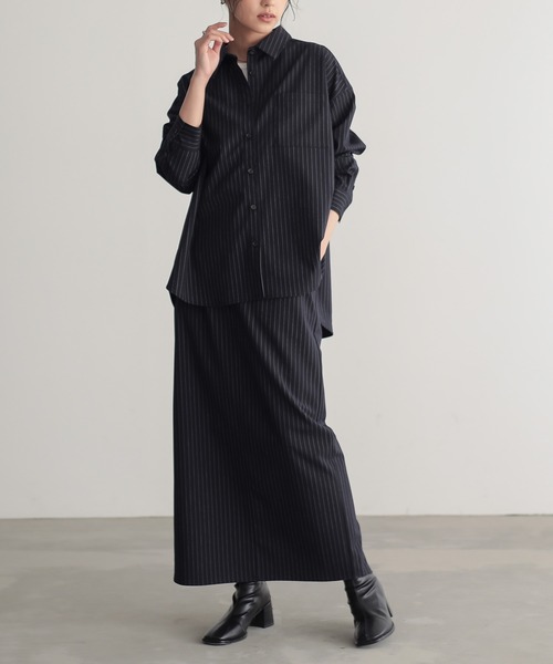 for/c（フォーシー）の「[新色追加]ストレッチオーバーシャツ【サスティナブル】（シャツ/ブラウス・レディース・グレー/ブラック/ネイビー/オフホワイト・M/L）」の9枚目の写真