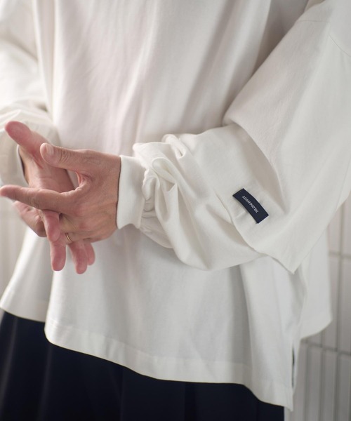 ADAM PATEK（アダムパテック）の「mlt5400-wide boxcut layered long sleeve 長袖Tシャツ(AP2524023)（Tシャツ/カットソー・メンズ・ホワイト/ブラック・1/2）」の5枚目の写真