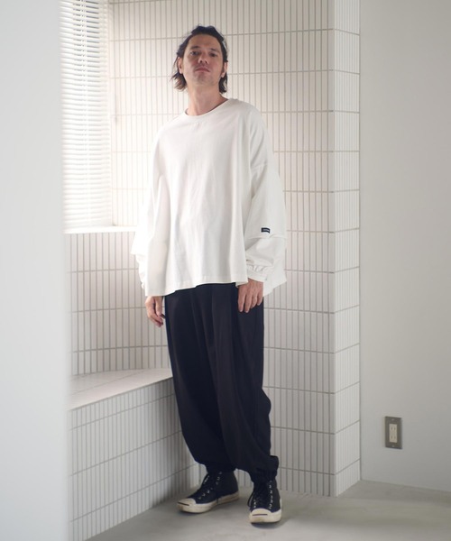 ADAM PATEK（アダムパテック）の「mlt5400-wide boxcut layered long sleeve 長袖Tシャツ(AP2524023)（Tシャツ/カットソー・メンズ・ホワイト/ブラック・1/2）」の7枚目の写真