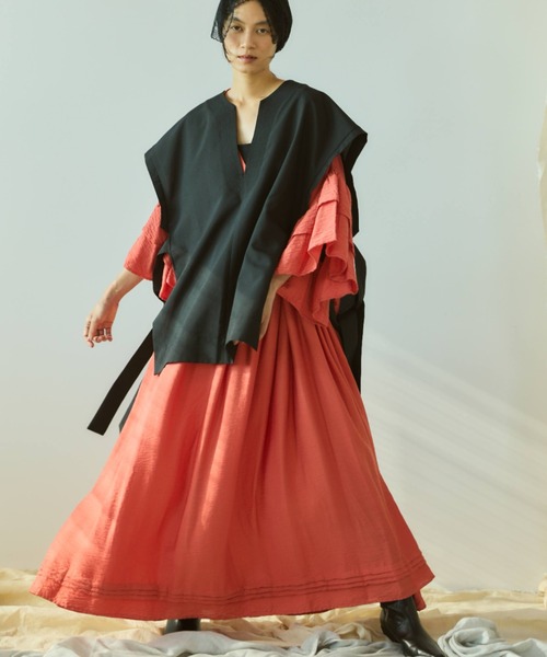 Libra Cue（リブラ キュー）の「サイドベルトオーバージレ（ベスト・レディース・ブラック/ベージュ・FREE）」の8枚目の写真