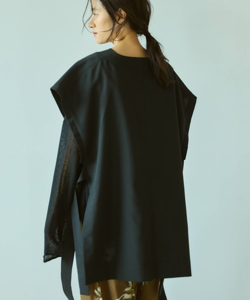 Libra Cue（リブラ キュー）の「サイドベルトオーバージレ（ベスト・レディース・ブラック/ベージュ・FREE）」の12枚目の写真