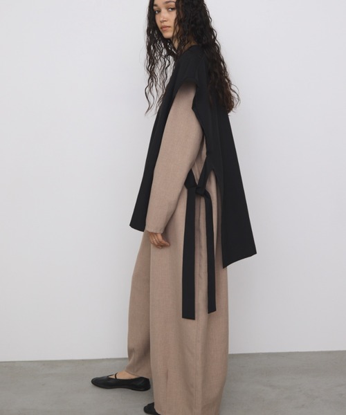 Libra Cue（リブラ キュー）の「サイドベルトオーバージレ（ベスト・レディース・ブラック/ベージュ・FREE）」の9枚目の写真