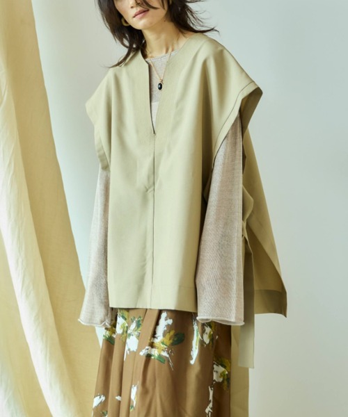 Libra Cue（リブラ キュー）の「サイドベルトオーバージレ（ベスト・レディース・ブラック/ベージュ・FREE）」の10枚目の写真