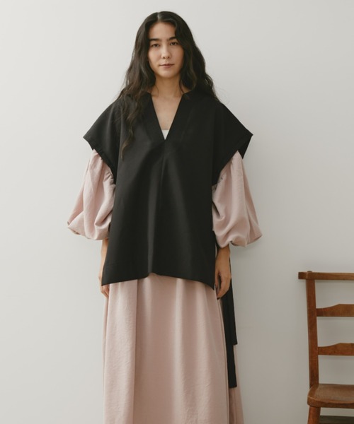 Libra Cue（リブラ キュー）の「サイドベルトオーバージレ（ベスト・レディース・ブラック/ベージュ・FREE）」の20枚目の写真