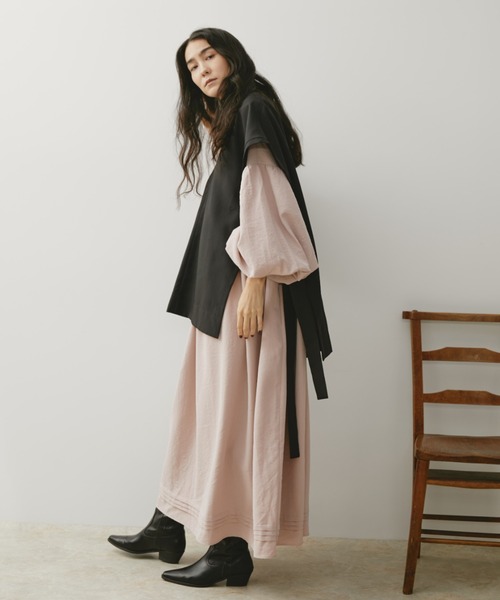 Libra Cue（リブラ キュー）の「サイドベルトオーバージレ（ベスト・レディース・ブラック/ベージュ・FREE）」の22枚目の写真