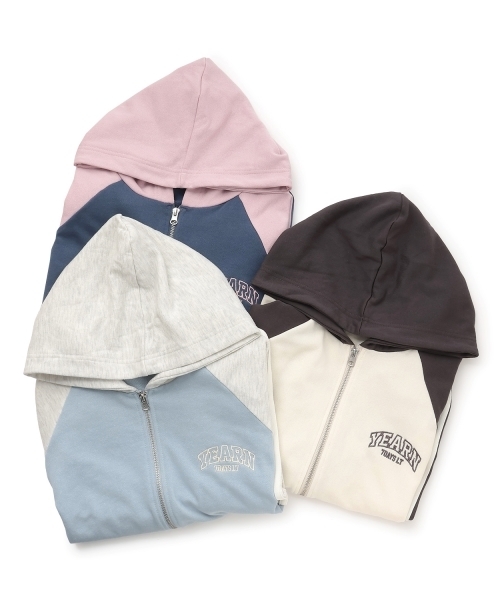 7days】袖配色ルーズジップパーカ（パーカー）｜LOVETOXIC