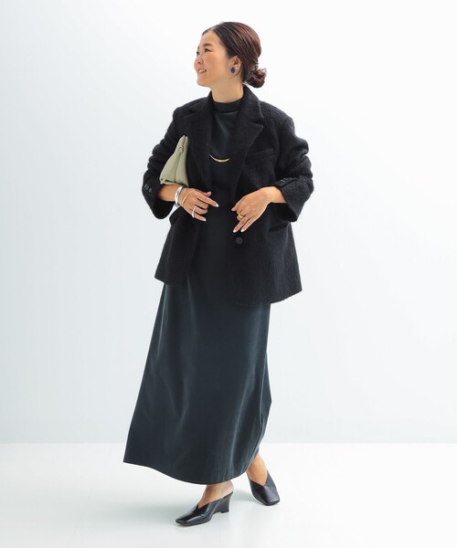 Demi-Luxe BEAMS(デミルクス ビームス)の「【1/15再値下げ】モヘヤループ シャギー ジャケット(テーラードジャケット・レディース・ブラック/オートミール・38/36)」の8枚目の写真