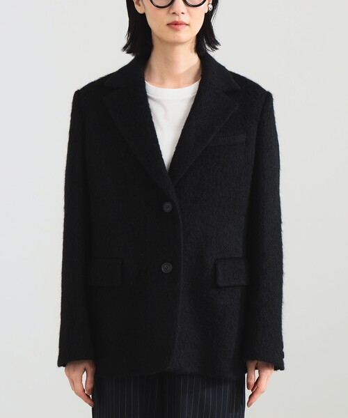 Demi-Luxe BEAMS(デミルクス ビームス)の「【1/15再値下げ】モヘヤループ シャギー ジャケット(テーラードジャケット・レディース・ブラック/オートミール・38/36)」の13枚目の写真