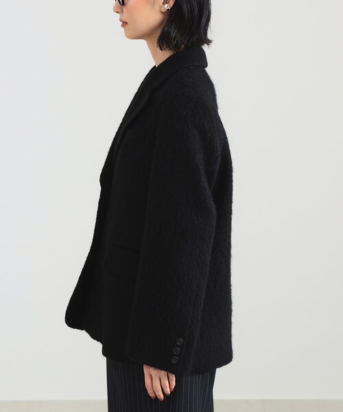 Demi-Luxe BEAMS(デミルクス ビームス)の「【1/15再値下げ】モヘヤループ シャギー ジャケット(テーラードジャケット・レディース・ブラック/オートミール・38/36)」の14枚目の写真