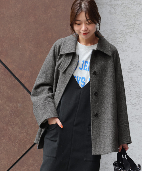 追加》尾州ウールスーパー100Aラインコート（ステンカラーコート