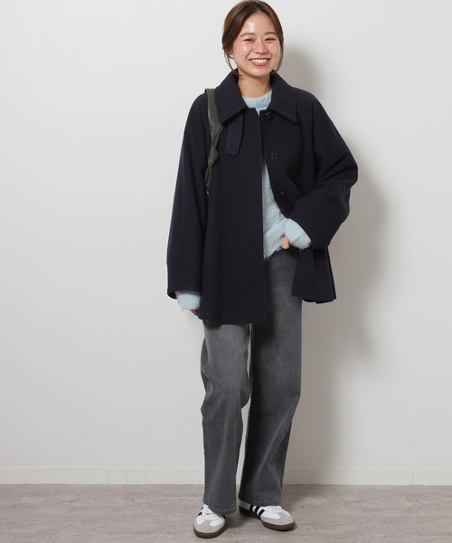 追加》尾州ウールスーパー100Aラインコート(ステンカラーコート 追加》尾州ウールスーパー100Aラインコート(ステンカラーコート