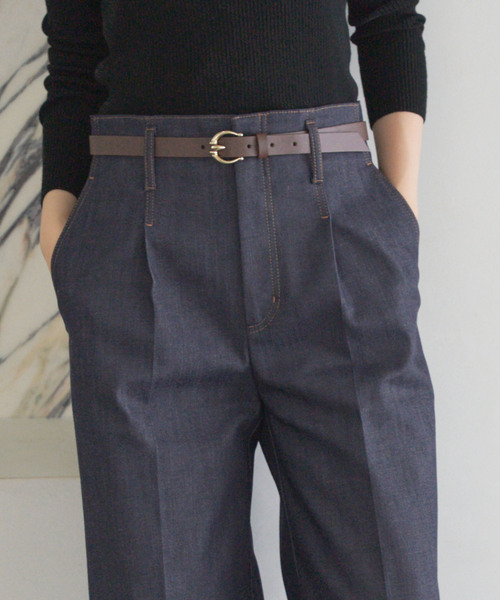 セール】デニムライクスラックス（デニムパンツ）｜NOBLE（ノーブル