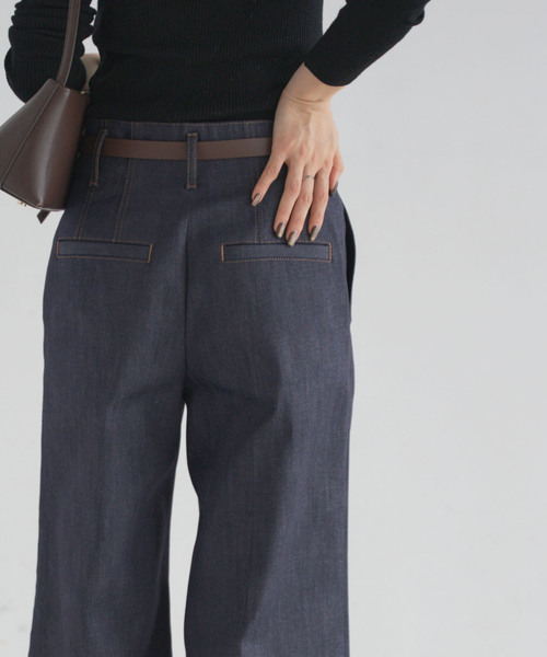 Noble（ノーブル）の「デニムライクスラックス（デニムパンツ・レディース・ネイビー・36/38）」の7枚目の写真