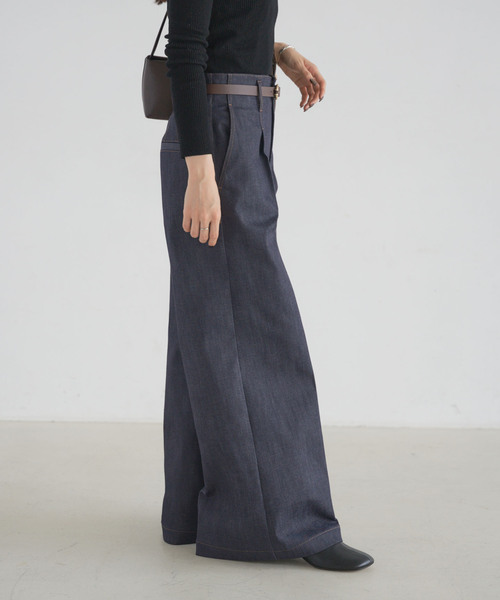 Noble（ノーブル）の「デニムライクスラックス（デニムパンツ・レディース・ネイビー・36/38）」の9枚目の写真