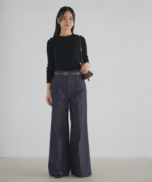 Noble（ノーブル）の「デニムライクスラックス（デニムパンツ・レディース・ネイビー・36/38）」の11枚目の写真