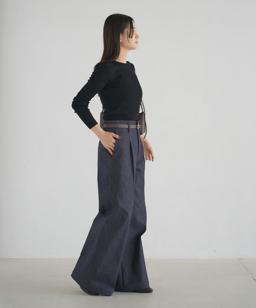 Noble（ノーブル）の「デニムライクスラックス（デニムパンツ・レディース・ネイビー・36/38）」の12枚目の写真