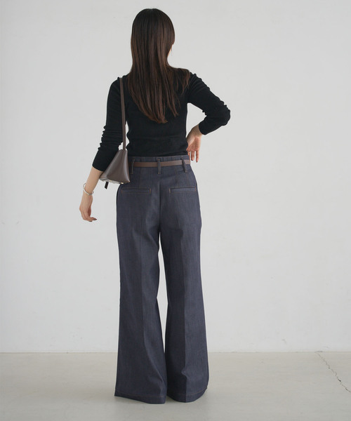 Noble（ノーブル）の「デニムライクスラックス（デニムパンツ・レディース・ネイビー・36/38）」の13枚目の写真