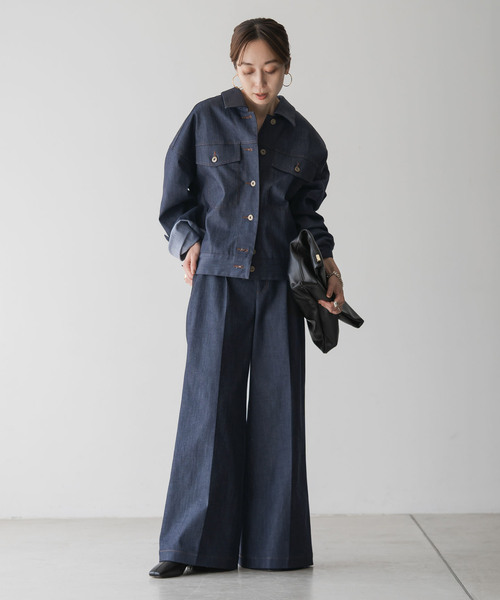 Noble（ノーブル）の「デニムライクスラックス（デニムパンツ・レディース・ネイビー・36/38）」の15枚目の写真