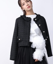 PICCIN（ピッチン）の「ツイードジャケット（ノーカラージャケット）」