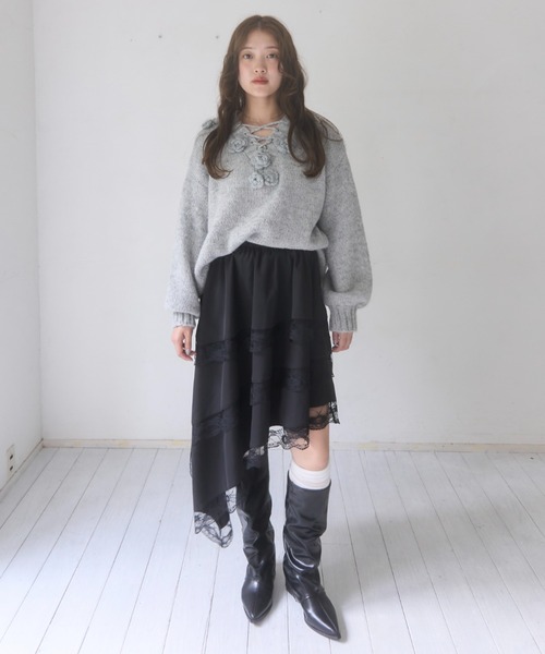 mellowneon(メロウネオン)の「カバー風ギャザーベルトロングブーツ(ブーツ・レディース・ブラック/ブラウン/アイボリー・SMALL/MEDIUM)」の9枚目の写真