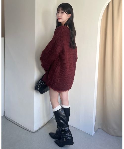 mellowneon(メロウネオン)の「カバー風ギャザーベルトロングブーツ(ブーツ・レディース・ブラック/ブラウン/アイボリー・SMALL/MEDIUM)」の14枚目の写真