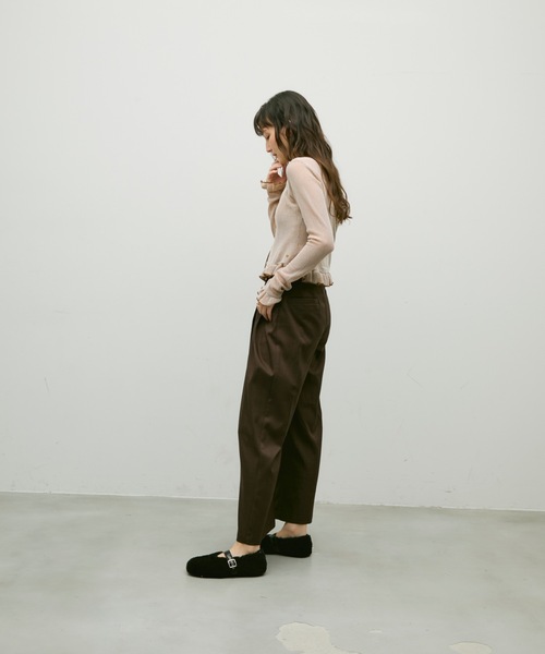 Lutim by u（ルチバイユー）の「Melange frill polo cardigan / メランジフリルポロカーデ（カーディガン/ボレロ・レディース・ベージュ/ブラック・FREE）」の10枚目の写真