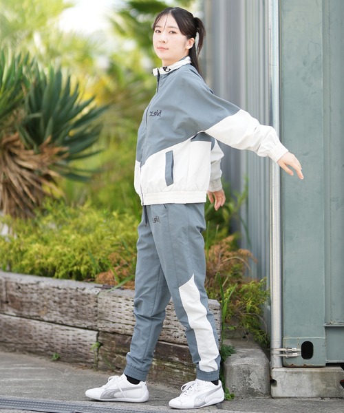 X-girl（エックスガール）の「X-girl SPORTS/エックスガールスポーツ WIND UP JACKET ナイロンジャケット トラックジャケット 撥水 防風 155253021001（その他アウター・レディース・ブルー/ブラウン・M/L）」の12枚目の写真