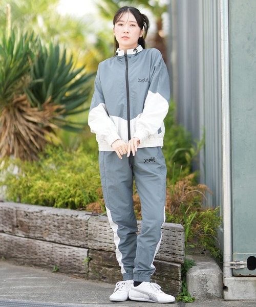 X-girl（エックスガール）の「X-girl SPORTS/エックスガールスポーツ WIND UP JACKET ナイロンジャケット トラックジャケット 撥水 防風 155253021001（その他アウター・レディース・ブルー/ブラウン・M/L）」の15枚目の写真