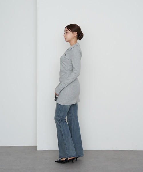 RAY CASSIN(レイカズン)の「長袖スキッパーポロ刺繍ミニワンピース(ワンピース・レディース・ネイビー/グレー/レッド系その他2・FREE)」の16枚目の写真