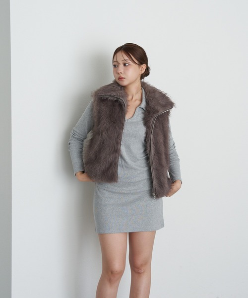 RAY CASSIN(レイカズン)の「長袖スキッパーポロ刺繍ミニワンピース(ワンピース・レディース・ネイビー/グレー/レッド系その他2・FREE)」の18枚目の写真