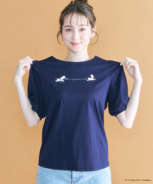 セール】【くらはしれいコラボ】ギャザースリーブカットソー（Tシャツ