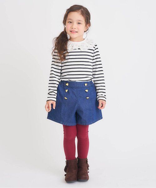 apres les cours(アプレレクール)の「【ジュニア対応】リブレギンス(レギンス/スパッツ・キッズ・アイボリー/ブラウン/レッド・80/140/120/110/100/90)」の7枚目の写真