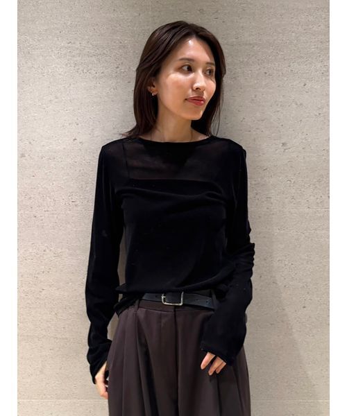 styling/（スタイリング）の「フロッキーチュール2WAYトップス（Tシャツ/カットソー・レディース・オフホワイト/ブルー/ブラック/カーキ・F）」の5枚目の写真