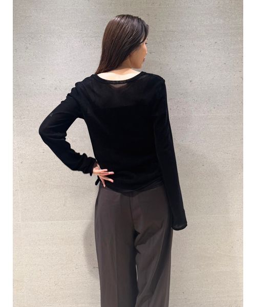 styling/（スタイリング）の「フロッキーチュール2WAYトップス（Tシャツ/カットソー・レディース・オフホワイト/ブルー/ブラック/カーキ・F）」の6枚目の写真