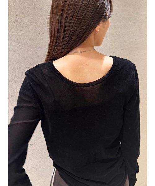 styling/（スタイリング）の「フロッキーチュール2WAYトップス（Tシャツ/カットソー・レディース・オフホワイト/ブルー/ブラック/カーキ・F）」の10枚目の写真