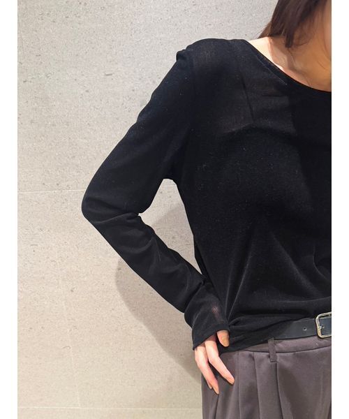 styling/（スタイリング）の「フロッキーチュール2WAYトップス（Tシャツ/カットソー・レディース・オフホワイト/ブルー/ブラック/カーキ・F）」の11枚目の写真