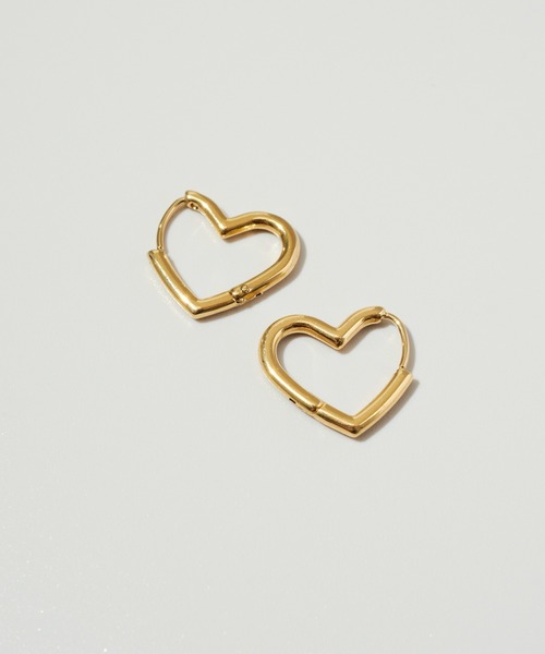 GOLDY(ゴールディ)の「【金属アレルギー軽減】ハート ライン フープ ワンタッチ ステンレス ピアス(ピアス(両耳用)・レディース・シルバー/ゴールド・FREE)」の8枚目の写真