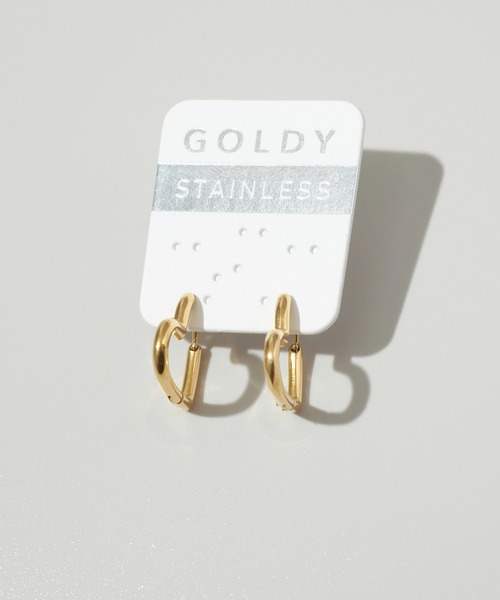 GOLDY(ゴールディ)の「【金属アレルギー軽減】ハート ライン フープ ワンタッチ ステンレス ピアス(ピアス(両耳用)・レディース・シルバー/ゴールド・FREE)」の4枚目の写真