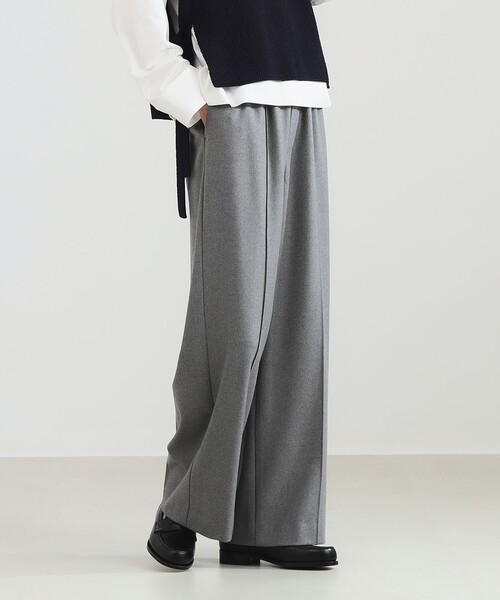 美品 デミルクス ビームス 2万円 ワイドパンツ センタープレスパンツ グレー Demi-Luxe BEAMS（デミルクス ビームス）の「Demi-Luxe BEAMS