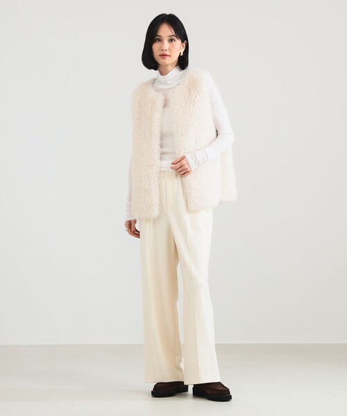 Demi-Luxe BEAMS（デミルクス ビームス）の「ウールライク イージーパンツ［手洗い可］（その他パンツ・レディース・オフホワイト/グレー・38/36）」の9枚目の写真