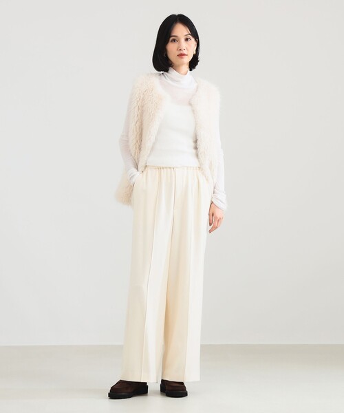 Demi-Luxe BEAMS（デミルクス ビームス）の「ウールライク イージーパンツ［手洗い可］（その他パンツ・レディース・オフホワイト/グレー・38/36）」の10枚目の写真