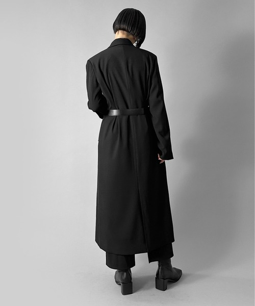 LVEU.（ラブユ.）の「【LVEU.】2wayタックデザインロングジャケット / アウター ジャケット ロング タック 2way メンズライク テーラード モード ブラック（ステンカラーコート・レディース・ブラック・FREE）」の10枚目の写真