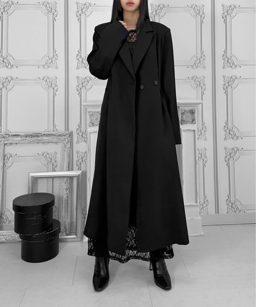 セール】【LVEU.】2wayタックデザインロングジャケット / アウター