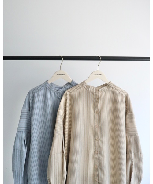JUMELLE(ジュメロ)の「ストライプブラウス(シャツ/ブラウス・レディース・ベージュ/ブルー・MEDIUM)」の21枚目の写真