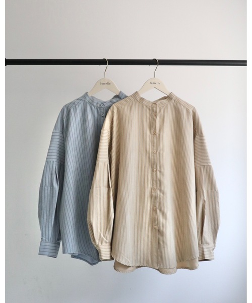 JUMELLE(ジュメロ)の「ストライプブラウス(シャツ/ブラウス・レディース・ベージュ/ブルー・MEDIUM)」の17枚目の写真