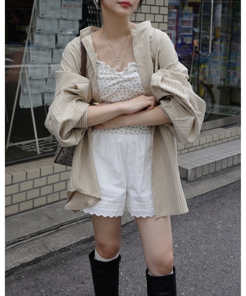 JUMELLE(ジュメロ)の「ストライプブラウス(シャツ/ブラウス・レディース・ベージュ/ブルー・MEDIUM)」の7枚目の写真