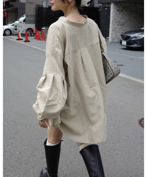 JUMELLE(ジュメロ)の「ストライプブラウス(シャツ/ブラウス・レディース・ベージュ/ブルー・MEDIUM)」の4枚目の写真